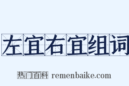 左宜右宜组词是什么意思的图片